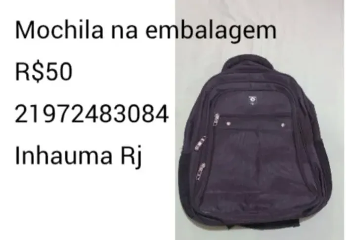 Mochila na embalagem