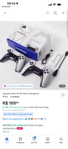 Joystick HDMI 4k para videogame