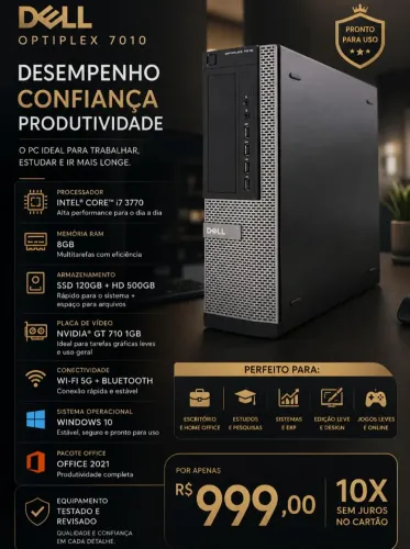 computador dell i7 10x sem juros