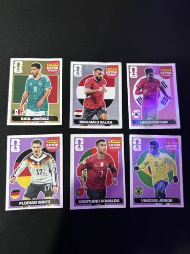 Extra Stickers FIFA 2026 - Cristiano Ronaldo, Vini Jr, Ouro, Prata e Bronze