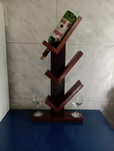 Porta vinho  madeira pura 