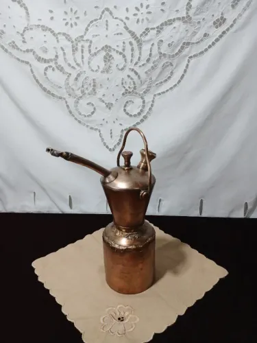 Antiga Lanterna De Carbureto De Metal Dourado
