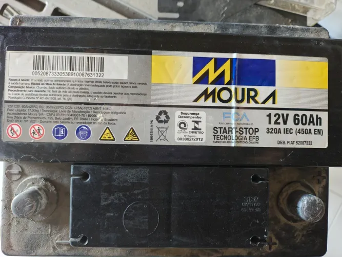 Bateria 60ah Start Stop Fiat 