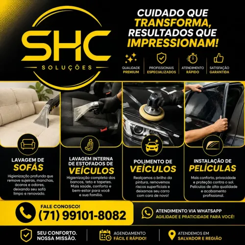 Lavagem de sofá, limpeza interna de veículos