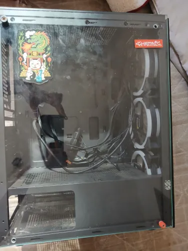 Gabinete com vidro frente e lado + 3 coolers - vazio
