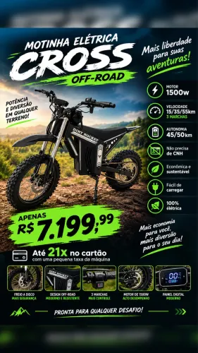 Motinha elétrica estilo Cross/ Loja fisica/ Promoção