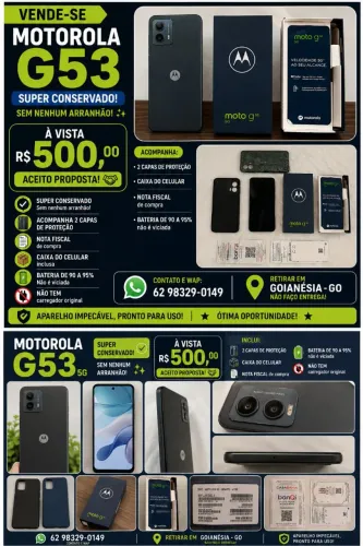 Celular MotoG53 128, impecável a baixo custo (usado)
