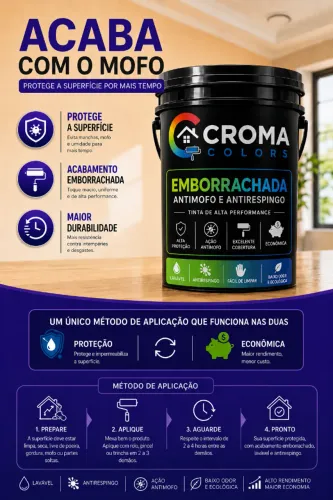Tinta emborrachada Linha alto rendimento, impermeável, Qualidade Premium