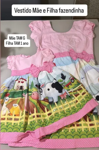 Kit Vestidos Mãe e Filha Fazendinha 