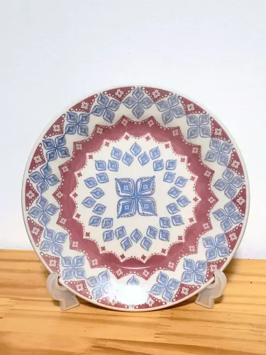 Prato Gipsy Turco em cerâmica antigo antiquario decoração vintage colecionador rústico 
