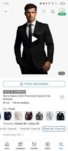 Terno preto masculino