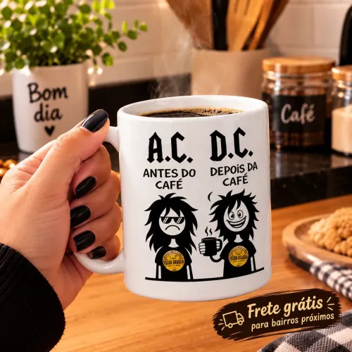 Caneca A.C. D.C. Antes e Depois do Café