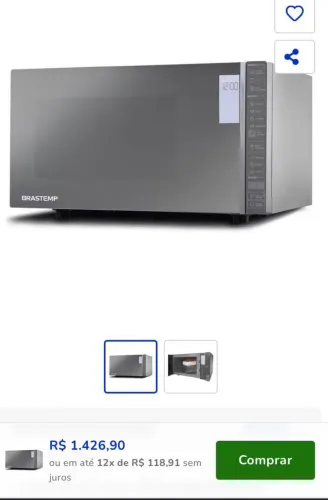 Vendo microondas Brastemp 32litros inox digital