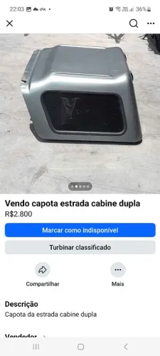 Vendo capota estrada cabine dupla