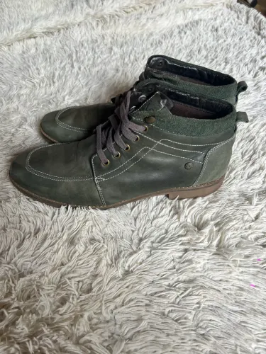 Bota Masculina Milano Couro Legítimo (Verde militar)
