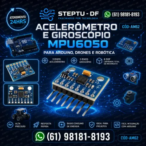Acelerômetro E Giroscópio - 3 Eixos - 6 Dof - Mpu6050 Arduino - Pic - Auto COD-AM62