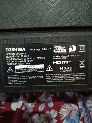 Tv toshiba 55" pra retirar peças.