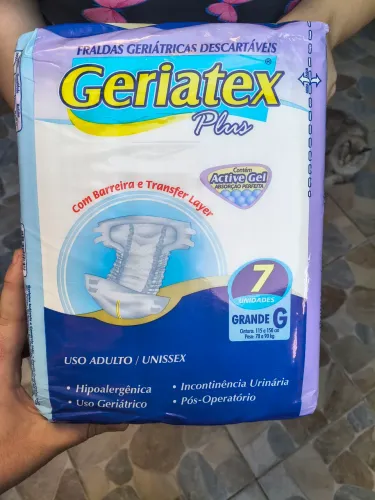 Fralda geriátrica descartável - pacote com 7 - geriatex plus