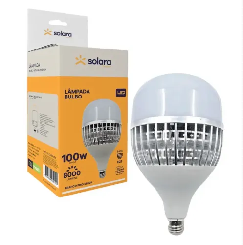  Lâmpada LED 100W Solara E27 6500K Bivolt Branco-frio