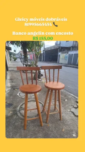Banco angelin com encosto 155,00 cada
