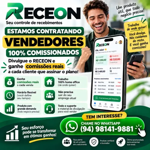 ? OPORTUNIDADE PARA VENDEDORES E REPRESENTANTES COMERCIAIS!