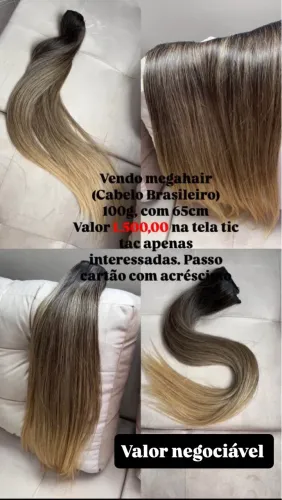 Megahair brasileiro 65cm 100g tela já confeccionada no tic tac 