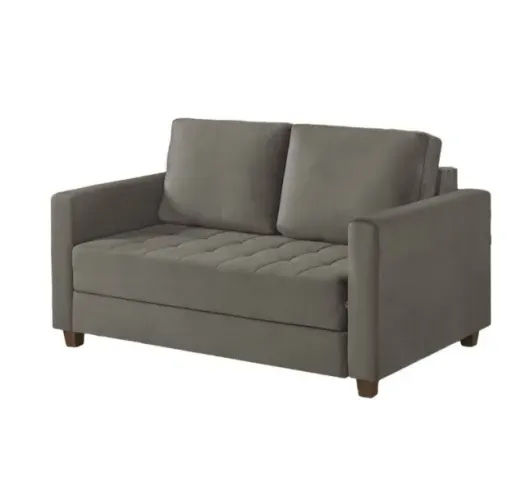 Sofá-Cama Casal Marcelle Veludo Paris - Talento Móveis - Seminovo