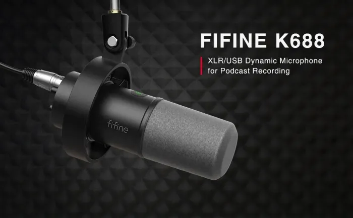 Microfone Profissional Fifine K688 - ideal para podcast - Lacrado!