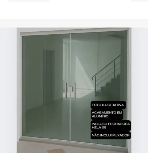 Vendo porta de blindex duas folhas cada uma 1.15 por 2.10 MTS completa com esquadria e fe