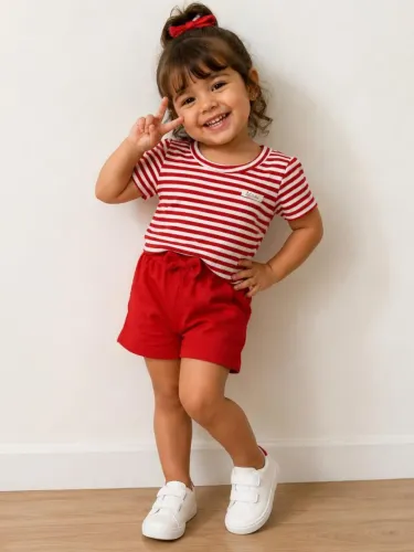 Conjunto infantil listrado 