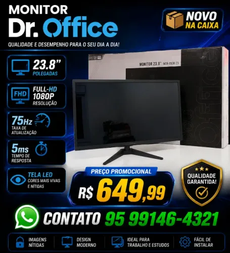 Monitor Dr. office 24Pl Full-Hd 75hz Novo na Caixa.