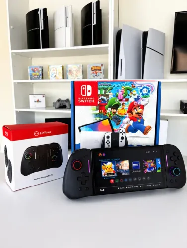 NINTENDO SWITCH OLED DESBLOQUEADO + SD 128GB + 15 JOGOS