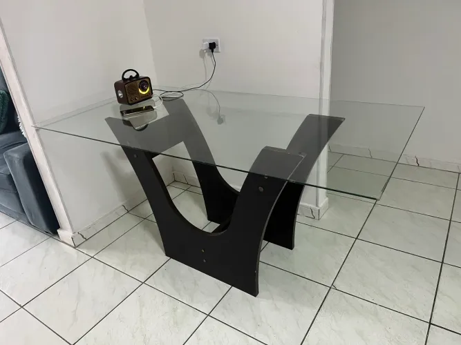 Mesa de vidro temperado 6 lugares 