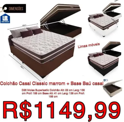 Cama Baú + colchão Molas - Frete grátis alguns bairros