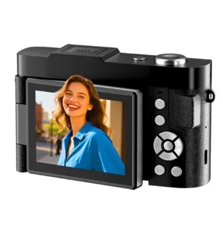 Câmera Digital 4K Vintage Anos 2000 com Tela Flip de 180°, Foco Automático e Zoom de 16x A