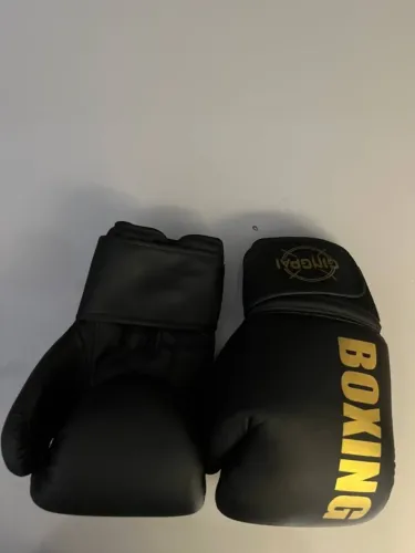 Luvas de Boxe e Muay Thai Gingpai Pretas 12 oz - Pouquíssimo Uso