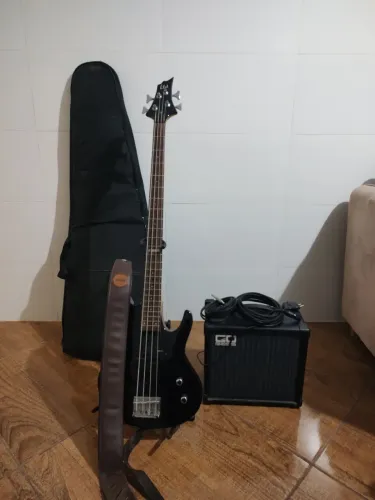 Kit Contrabaixo ESP LTD B-10 + Caixa GoBass GB100 (Completo)
