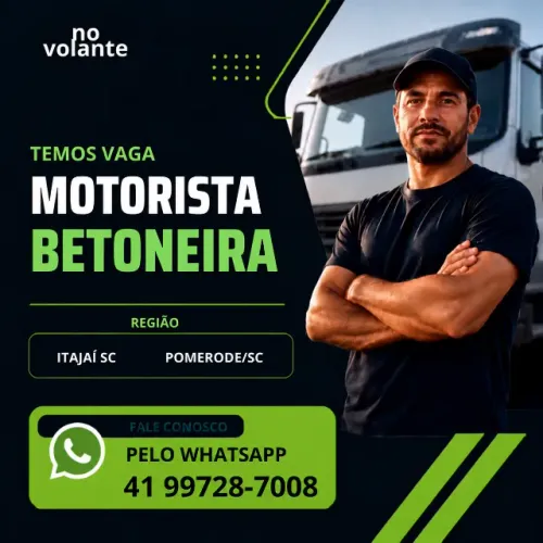Motorista Betoneira Itajai SC
