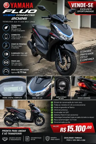 Yamaha fluo abs hybrid 2026 (muito nova)