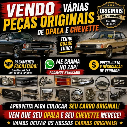 Peças Originais Opala e Chevette | Motor, Acabamento, Lataria | Tenho Quase Tudo