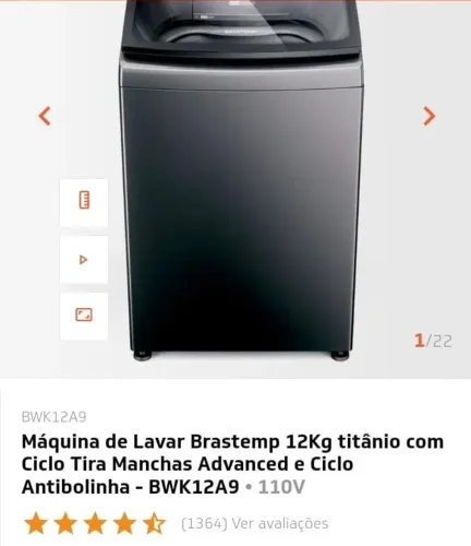 Máquina de Lavar Brastemp 12Kg