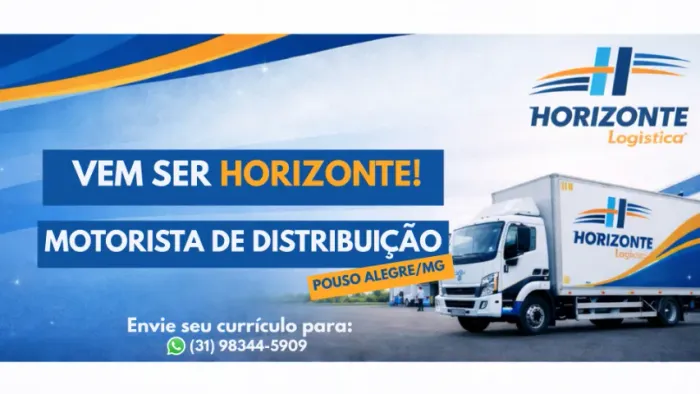 Motorista de distribuição Pouso Alegre - MG
