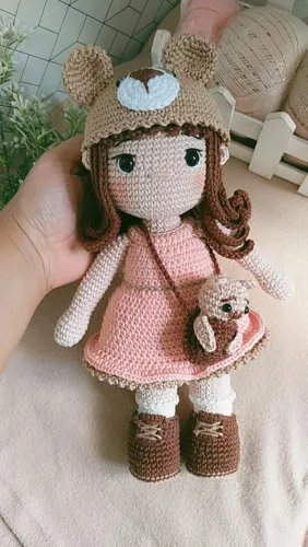 Boneca Amora e seu Ursinho Amigurumi / Crochê