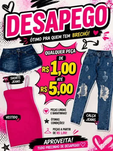 Desapego de roupas até 5 reais