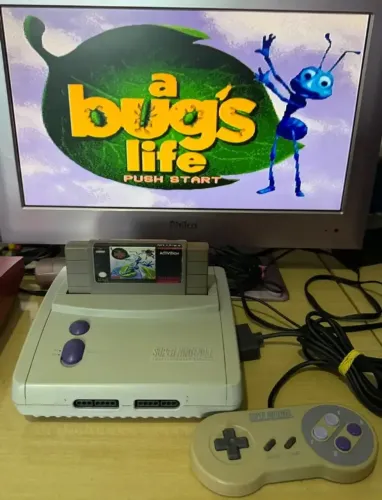 Console Super Nintendo Baby Av Completo Controle Original