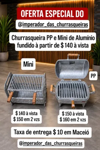 Churrasqueira PP de Alumínio Fundido