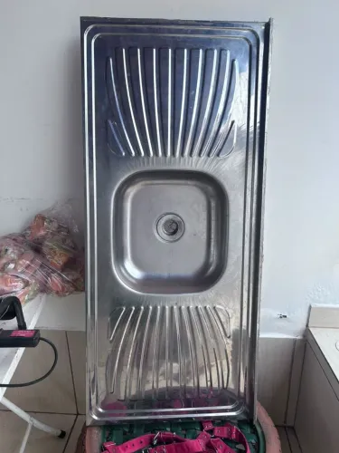Pia de Inox Concretada - (Nunca Usada) 1,20m