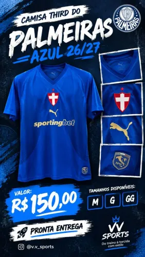 Camisa do Palmeiras Third Azul 26/27