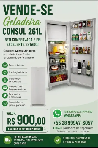 EXCELENTE ESTADO! Geladeira Consul 261