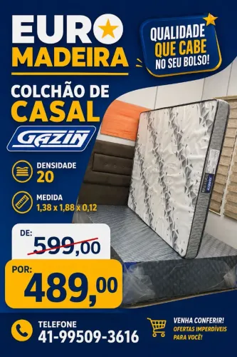 Colchão de casal Gazin- Novo